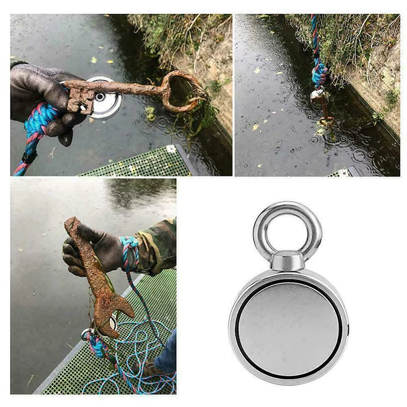 

Fishing Magnet Tools 200/300KG Neodymium Metal Double Sided Magnetic Detector Lifting Hanging Camping Tent Fishing Boat Magnet