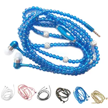 

3.5mm Jack Bead Earphone Smartphone In Ear Style Wired Headset Stereo Sport Built-in Mic Handsfree Earbuds Live headphones