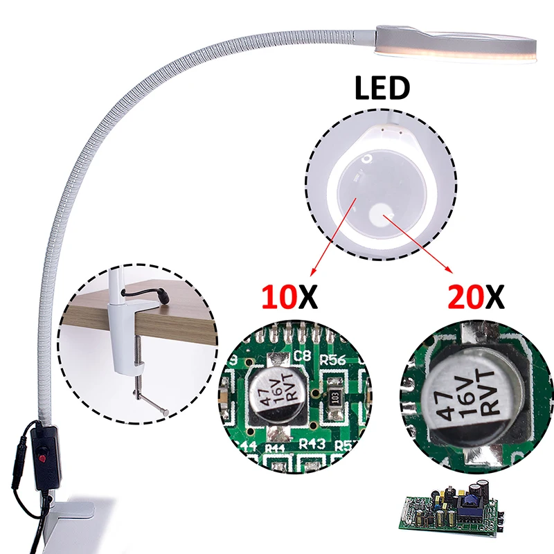 

magnifying glass with led light support magnifying lamp with led lighting lamp desk magnifier lamp for beauty salon