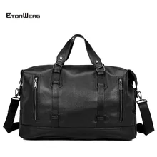 Мужская деловая офисная дорожная сумка, водонепроницаемая сумка из искусственной кожи, большая сумка для багажа, сумка для путешествий, однотонная черная сумка-тоут, повседневная сумка-мешок
