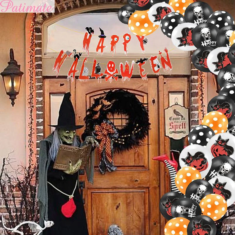 

Halloween Party Decor Halloween Props Pumpkin Skull Balloons Scary Party Banner Halloween Decorations For Home Horror Supplies