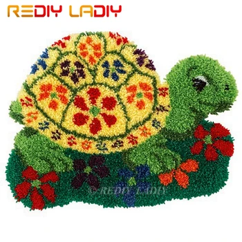 

Latch Hook Kits Make Your Own Rug Flowers Turtle Tapestry Crochet Cushion Mat DIY Carpet Rug Pre-Printed Canvas Hobby & Crafts