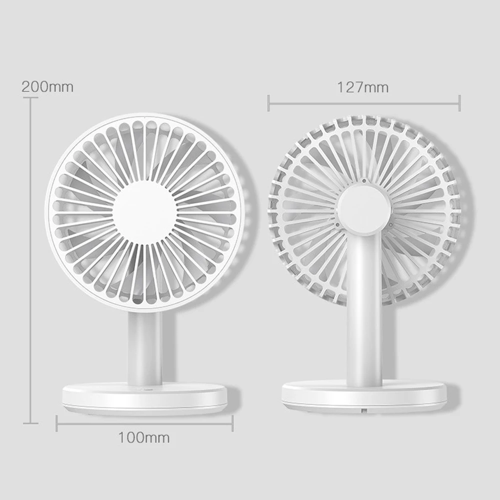 Small Personal Desktop Fan USB Charging Low Noise Rechargeable 3Mode Wind Speed Fan Mini for Office Bedroom