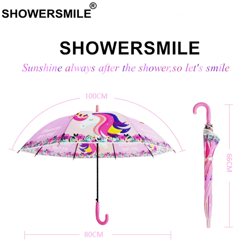SHOWERSMILE детский зонтик с оленем, Детский прозрачный зонтик с животным принтом, для девочек и мальчиков, от дождя и солнца, милый бренд Parapluie
