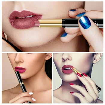 

12 Colors Matte Velvet Lipstick Long-lasting Waterproof Non-stick Cup Easy To Color Lipstick Makeup