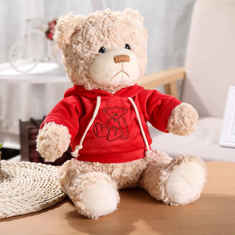 25cm Cute Teddy Bear Cartoon Animal Dressed Bear Baby Sleeping Girls Best Doll Kid Toy