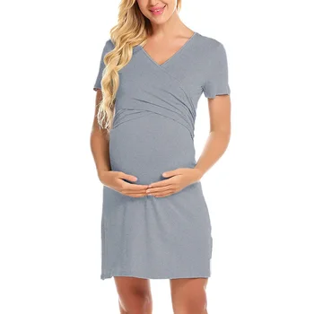 

New Vetement Femme 2020 Women Pregnant Maternity Clothes Dress Stripe Tunic Breastfeeding Summer Maternity Dress Ropa De Mujer