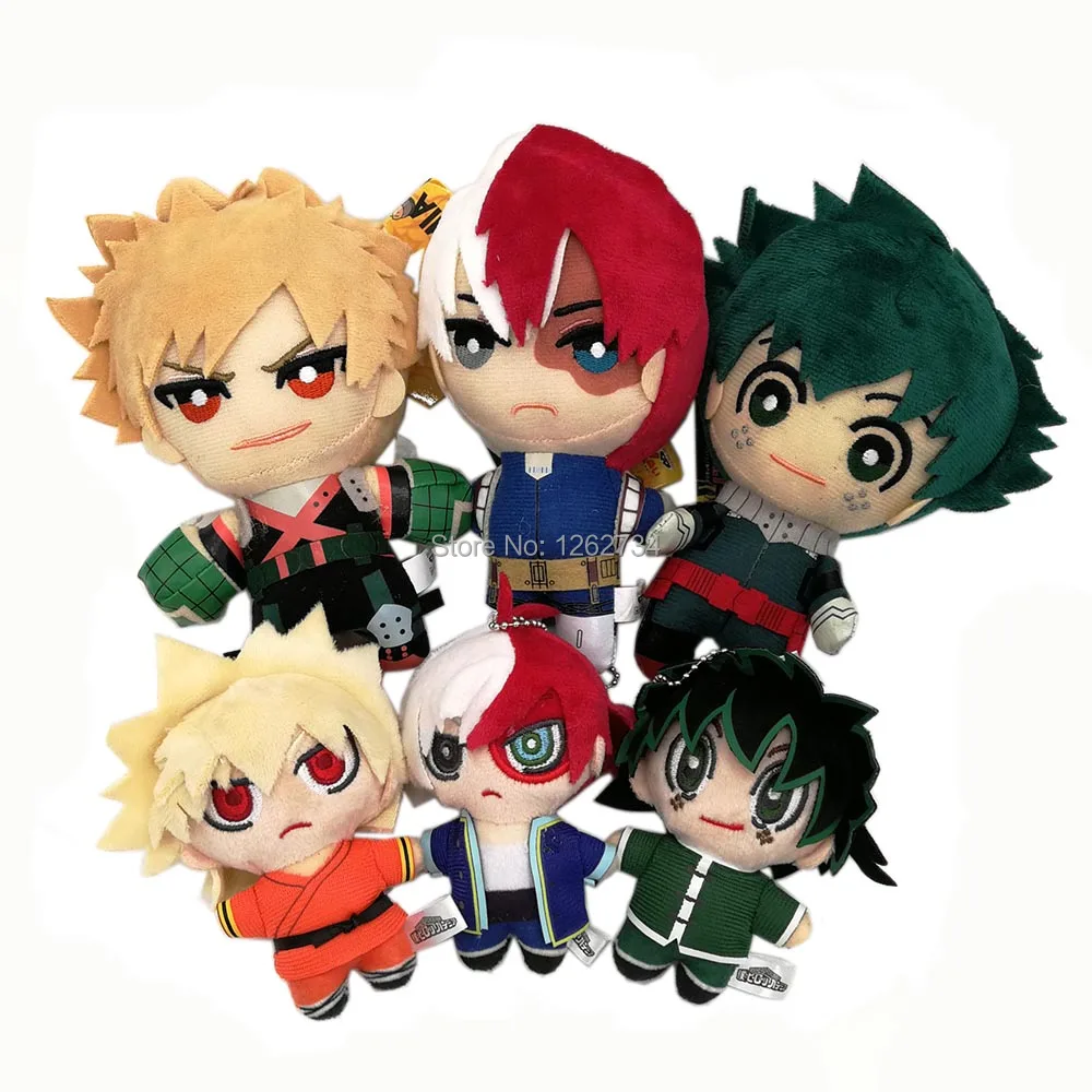 10/лот 4 15 см My Hero academic Bakugou Katsuki Todoroki Shoto Midoriya Izuku брелок плюшевая кукла Фигурка