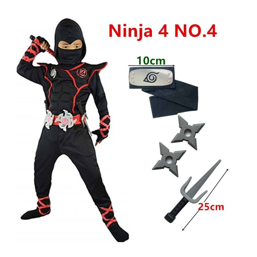 Dia das crianças crianças traje ninja assassino cosplay meninos meninas  festa de aniversário vestido fantasia punhal dardos carnaval espadachim  terno - AliExpress