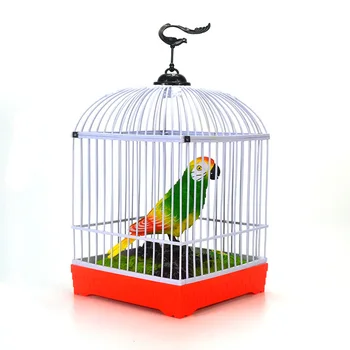 

Sound Toys Children's Novelty Christmas Gift Sound Control Birdie Parrot Electric Simulation Bird Toy Cage Luminous Ornament Toy