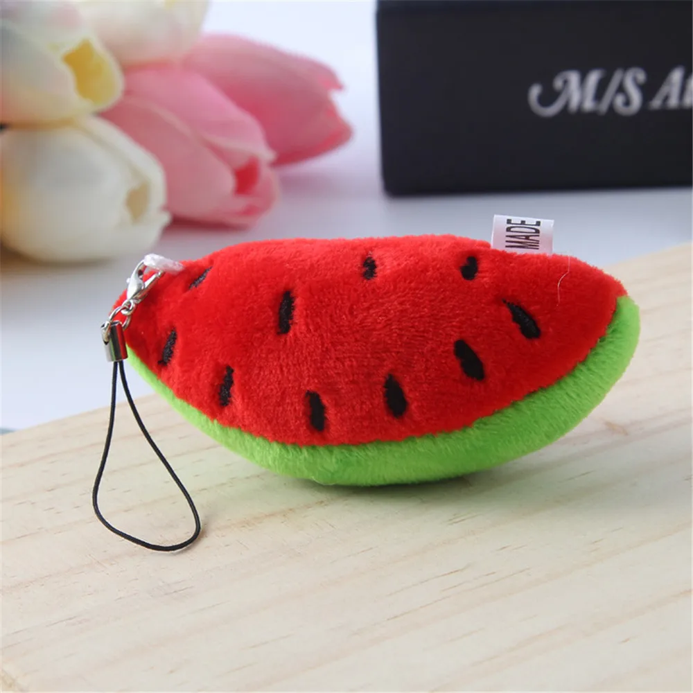 1Pc Plush Keychains Lovely Fruit Vegetables Plush Dolls Pendant Cute Fruit Ring Stuffed Doll Key Chain 5