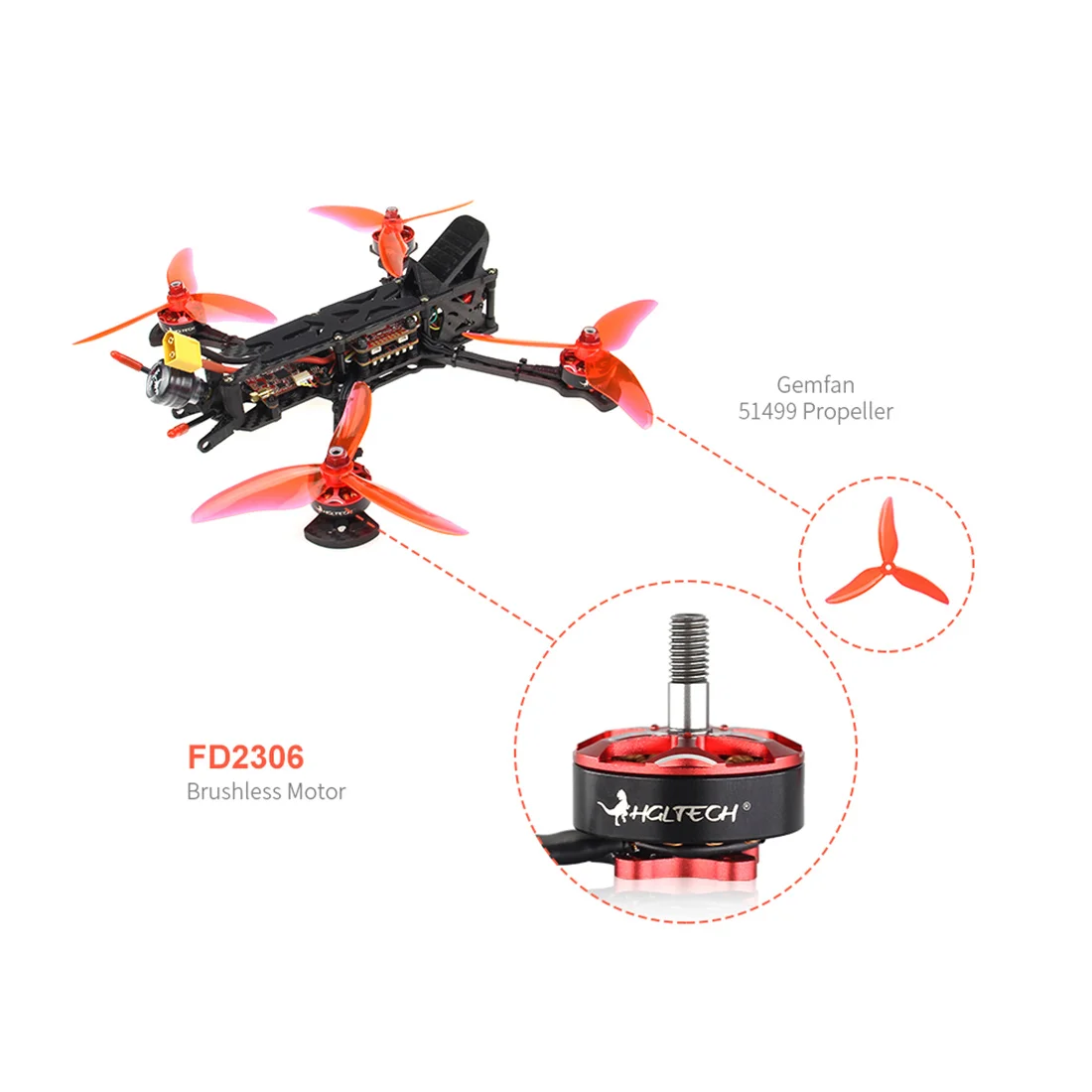 HGLRC Sector5 V2 226 мм FPV Racer Drone PNP/BNF w/F7 60A 4в1 ESC 2306 мотор 1600KV 6 S/2450KV 4S AURORA V2 FPV камера 1200TVL