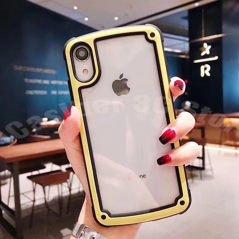 50x DHL Прозрачный чехол для iPhone 11 XI X XS Max XR XR2 Противоударная подушка безопасности Чехол для iPhone 6 6S 7 8 Plus Чехлы Coque