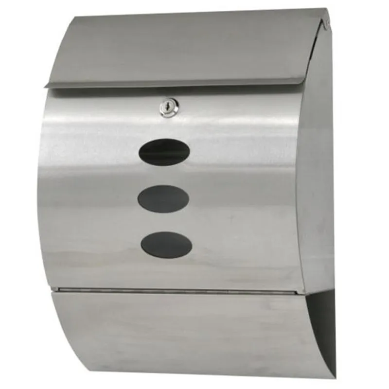 

Wall Mounted Mailbox Postbox Stainless Steel Bucket Newspaper Mail Box Metal Letter Post Magazine Mailbox Apartment Decoration