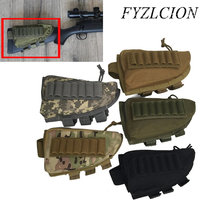 

Tactical Rifle Shotgun Buttstock Cheek Rest Rifle Stock Ammo Shell Nylon Magazine Molle Pouch Holder for Hunting Gun Accessories
