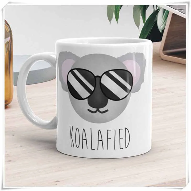 

Funny Mug Qualified Koala Bear Pun Cute Animal Sunglasses Fun Animals Coffee Lover Gift Punny Mugs Gifts Tea Cups,11oz