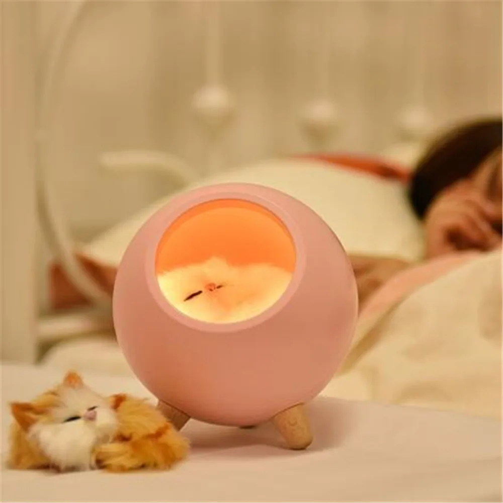 

LED Cat Night Light USB Touch Night Light Bionic Cat Smart Dimming Atmosphere Lamp Living Room Bedroom Decoration Lamps Holiday
