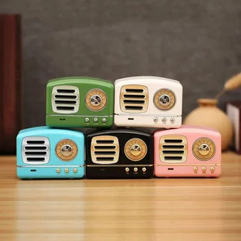 

Bluetooth Speaker Stereo Subwoofer 3D Surround Sound Loudspeaker Innovative Radio Retro Portable U Disk TF Mini Speaker Pink