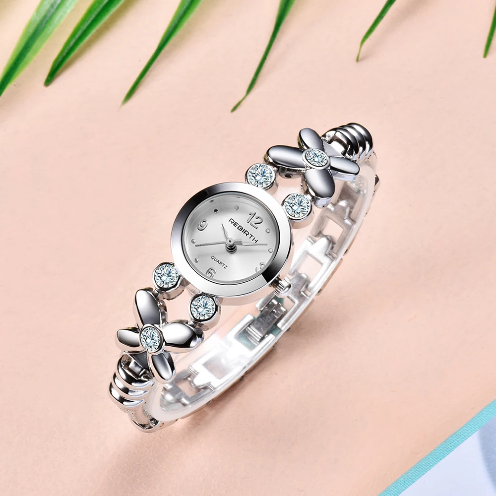 Женские часы с браслетом, золотые женские часы с бабочкой и цветком, маленькие романтические серебряные кварцевые элегантные женские часы