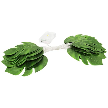 

LED Monstera Leaf String Lights, 10 Ft Hanging 2 Modes Steady Summer Party Decorations for Outdoor and Indoor Supplies