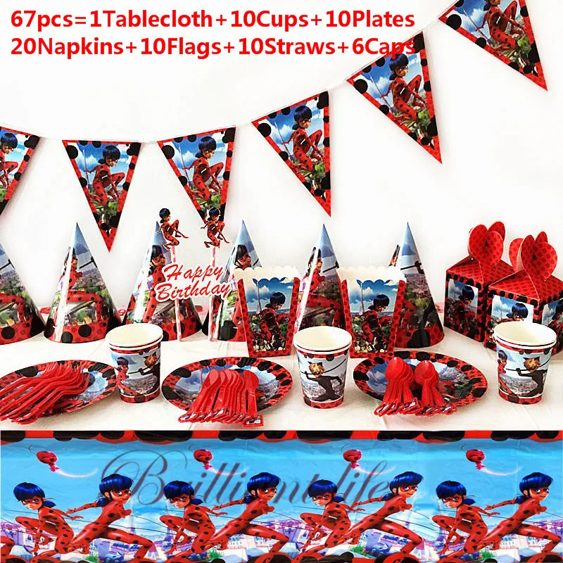 

Cartoon Butterfly Bee Girl 67Pc/97Pcs Disposable Tableware Cup Plate Banner Kid Birthday Decoration Family Party Event Supplies
