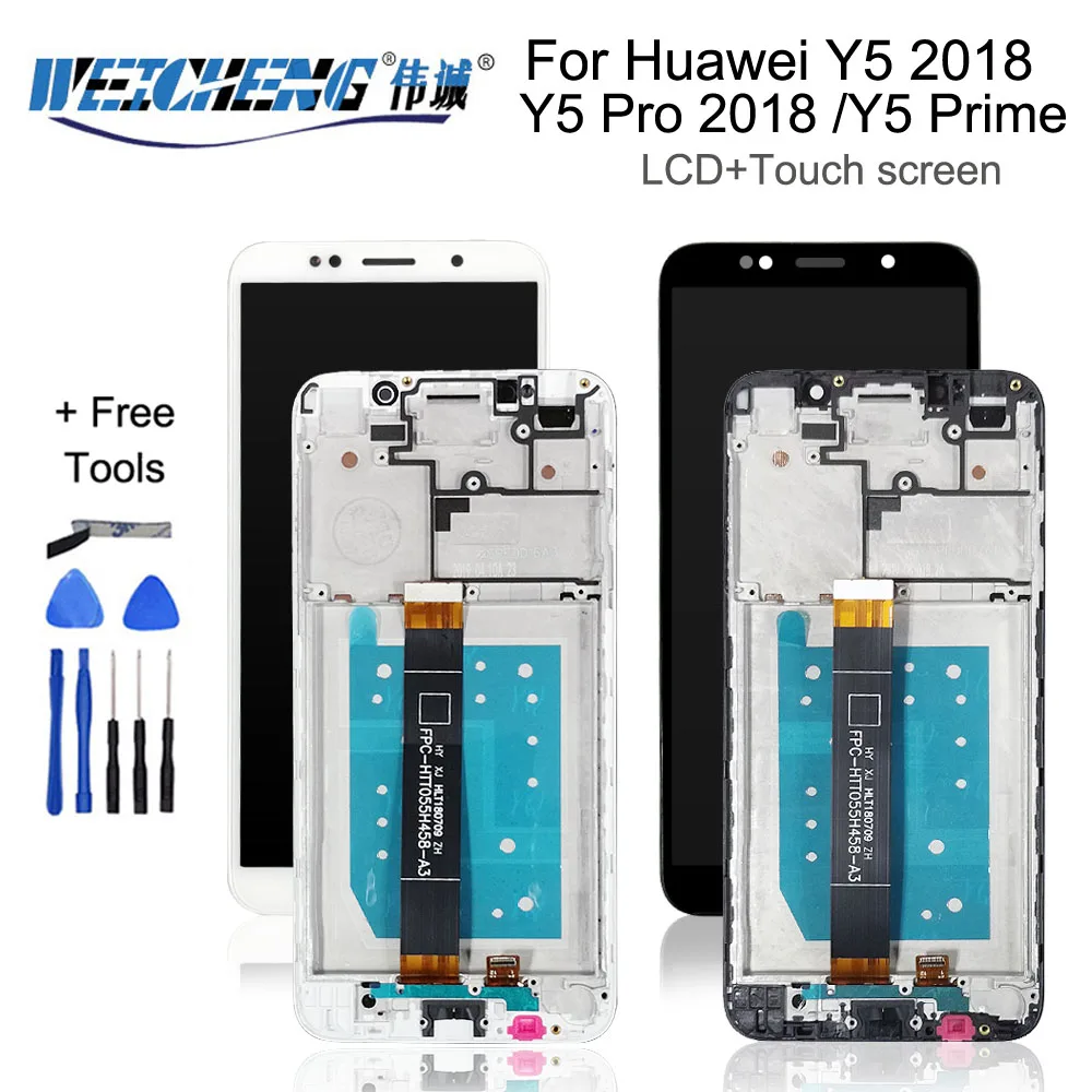 5 45 '颼% протестированный ЖК дисплей для Huawei Y5 Lite 2018 с сенсорным экраном в сборе