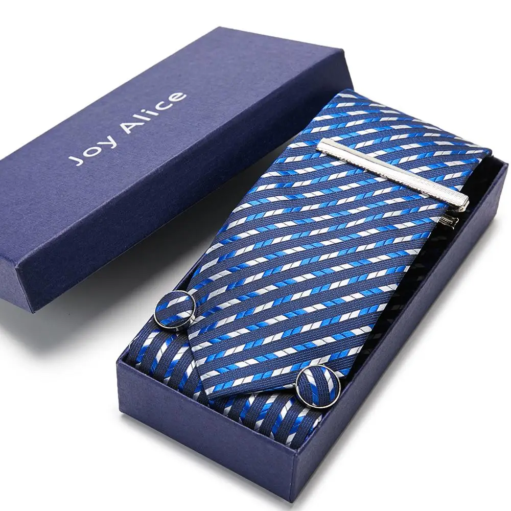 Мужской галстук 7,5 см, шелк, коричневый жаккардовый тканый галстук+ носовой платок+ Зажимы для галстука+ запонки, наборы для официальных мероприятий, свадебная деловая вечеринка - Цвет: SD38