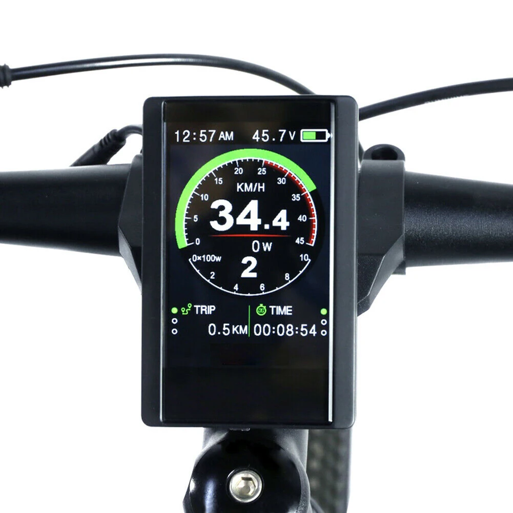 Outdoor Cycling Electric Bicycle Date Easy Use Mid Drive Motor Time Waterproof Accessories USB Interface Speed Color Display