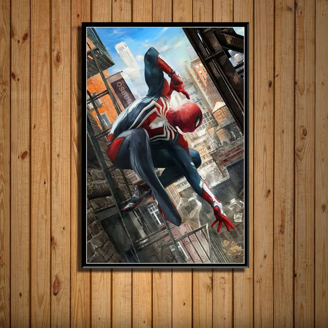 Человек-паук Горячая Marvel супергерой комикса фильм Искусство Живопись Шелковый Холст плакат настенный домашний декор - Цвет: 3