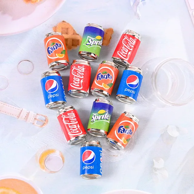 New 4pcs 1/6 Scale Miniature Dollhouse Mini  Mini Coke Beverage Bottle Soda Drinks Play Food for Blyth Doll Miniture Drink Toys 2