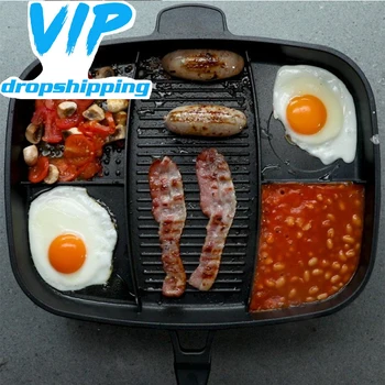 

5 In 1 Multi-purpose Separation Master Pot Fryer Pan Breakfast Non-Stick Grill Fry Oven Meal Skillet Barbecue Plate Roasting Pan