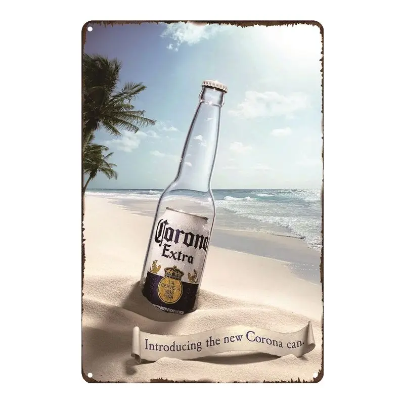[Luckyaboy] Corona Экстра винтажные металлические жестяные знаки домашний бар паб гараж АЗС Декор таблички человек пещера стикер стены - Цвет: Многоцветный