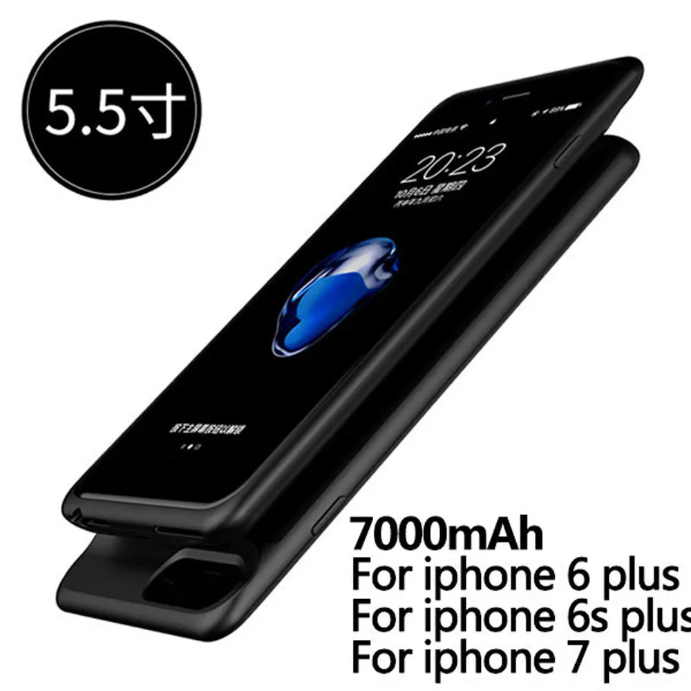 Чехол для зарядки аккумулятора для iPhone 6, 6s, 7, 8 Plus, 5000/7000 мАч, запасное зарядное устройство, чехол, чехол, внешний аккумулятор, Ультратонкий чехол - Цвет: Black for 6 7 8Plus