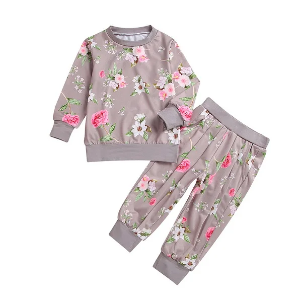 VTOM/Одежда для маленьких девочек комплект модной детской одежды из 2 предметов для девочек, топы с длинными рукавами+ штаны весенне-осенне-зимняя Рождественская одежда - Цвет: ZA5Print