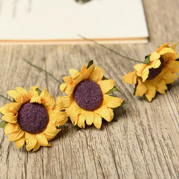 

100pcs Homemade Sunflower Simulation Paper Sunflower for DIY Wedding Party Home Decorations E2S