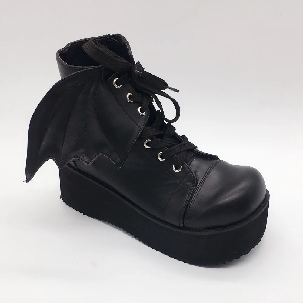 Sweet-Black-PU-Lolita-High-Platform-Party-Shoes-with-Wing-Halloween-Shoes-Custom-Tailor-Available-2