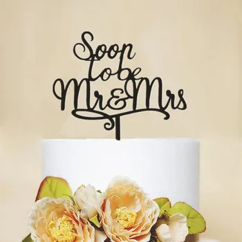 

Soon to Be Mr & Mrs Unique Wedding Cake Topper Lettering Acrylic Wooden Engagement Party Cake Decoration Party Accessories