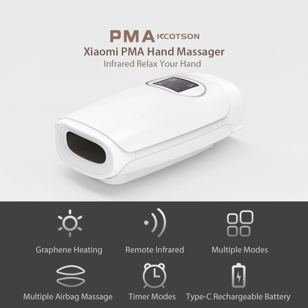 Xiaomi Youpin PMA Электрический ручной массажер для пальмового пальца Acupoint беспроводной массаж с воздушным давлением и термокомпрессией