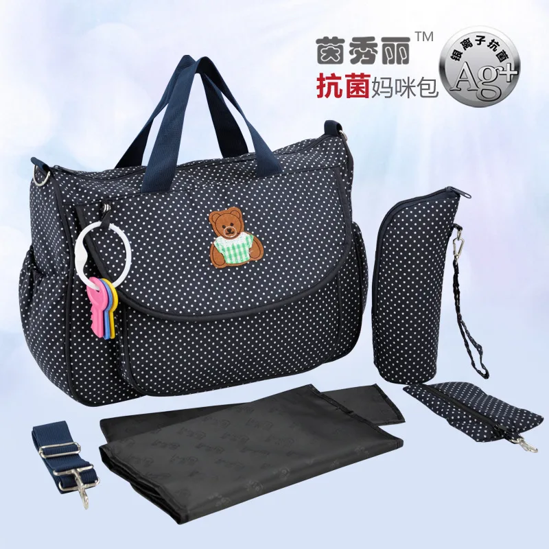 Multifunctional Waterproof Mommy Bag One Shoulder Slant Hand-held Mother and Child Bag Out Bag Mommy Bag - Цвет: Navy Blue