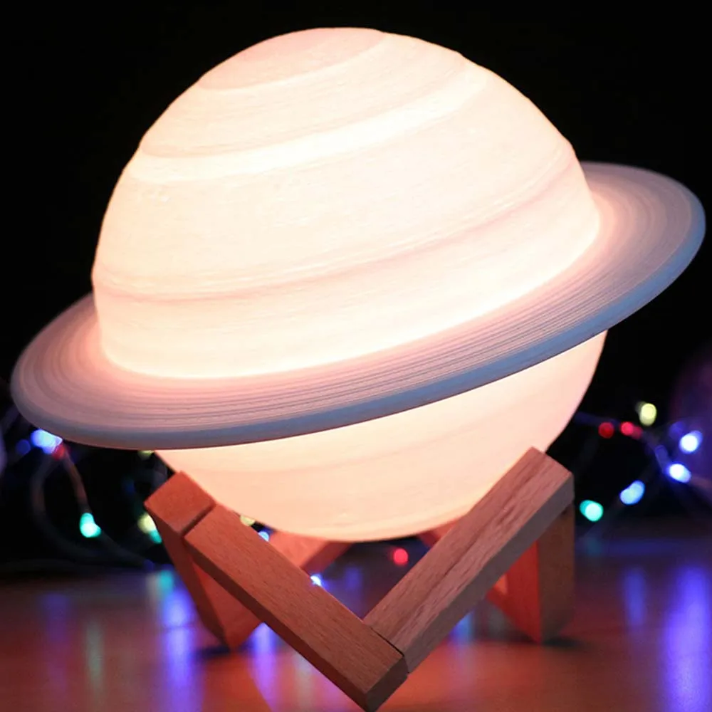 New 3D Printing Saturn Lamp Personality Smart Home Night Light Led Light Creative Moonlight Bedside Lamp Birthday Gifts Lamp 9