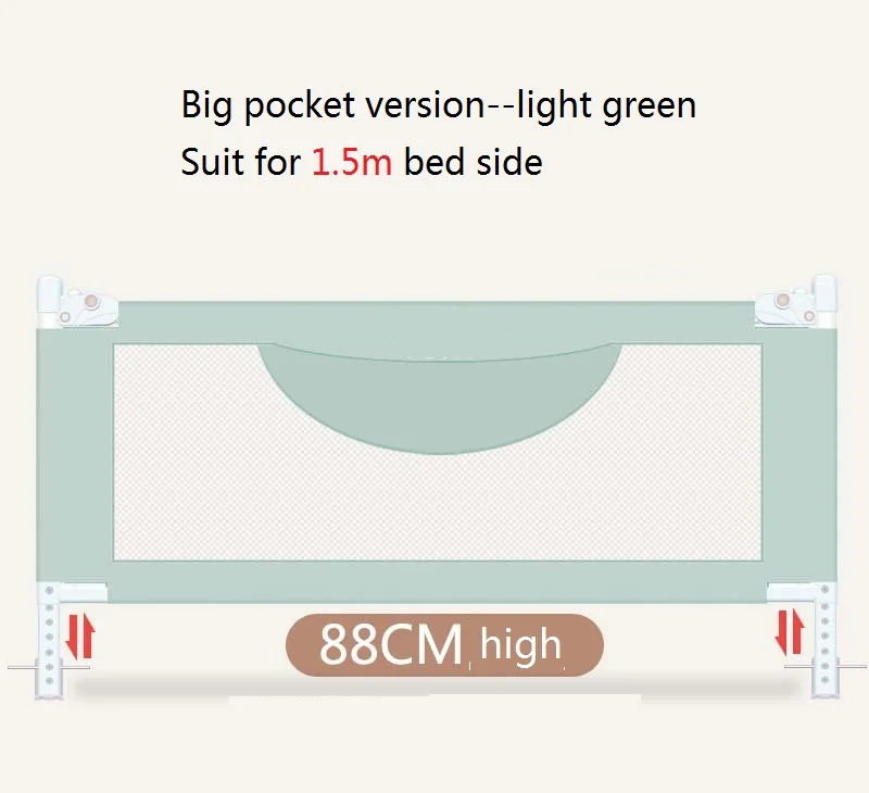 big pocket green 1.5 Портативное дорожное ограждение для кровати детский манеж детская кровать safeti Rails ограждение для безопасной кровати - Цвет: big pocket green 1.5