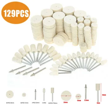 

Rotary Tool Polishing Pads Kit White Set Replaces Wool Iron Felt Buffing