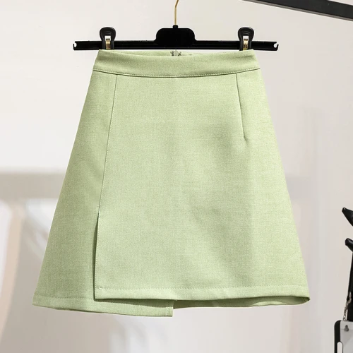 green skirt Комплект из двух предметов для женщин, новинка, Осень-зима, Модный Западный стиль, вязаный свитер с длинным рукавом+ мини-юбка с высокой талией, комплект из 2 предметов - Цвет: green skirt
