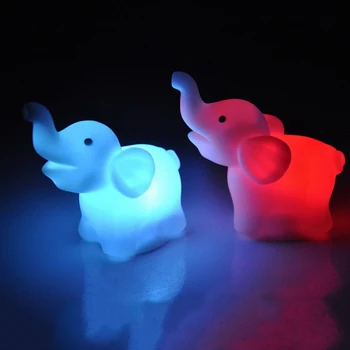 

Novelty Cute Elephant Animals Colorful Lighting LED Night Light For Children 7 Colors Changeable Switch Night Lamp Led Bar Light