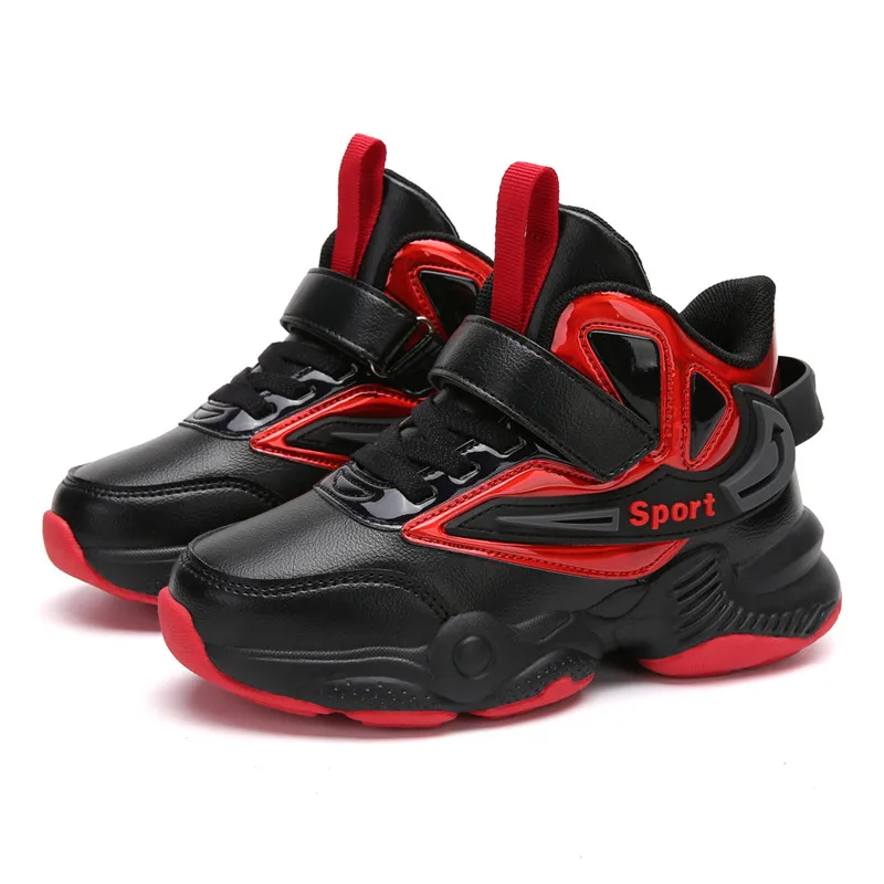 ULKNN kids leather Boy's basketball shoes basketball shoes lightweight running shoes for children big virgin leather waterproof