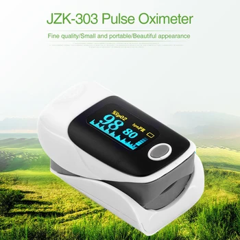 

Digital Finger Pulse Oximeter Blood Oxygen Heart Rate SPO2 Meter Battery Powered Fingertip Pulsoximeter for Home Use