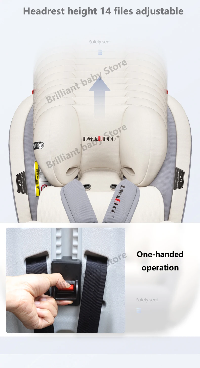 Автомобильное Универсальное Детское безопасное сиденье с поддержкой Isofix и защелкой для детей 0-12 лет, портативное безопасное сиденье для детей, регулируемое на 165 градусов
