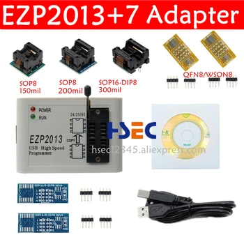 

EZP2013 /EZP2019 High Speed USB SPI Programmer+ 7 adapter SOP8 150mil 200mil to DIP8 SOP16 socket ezp2010 2011 eeprom programmer