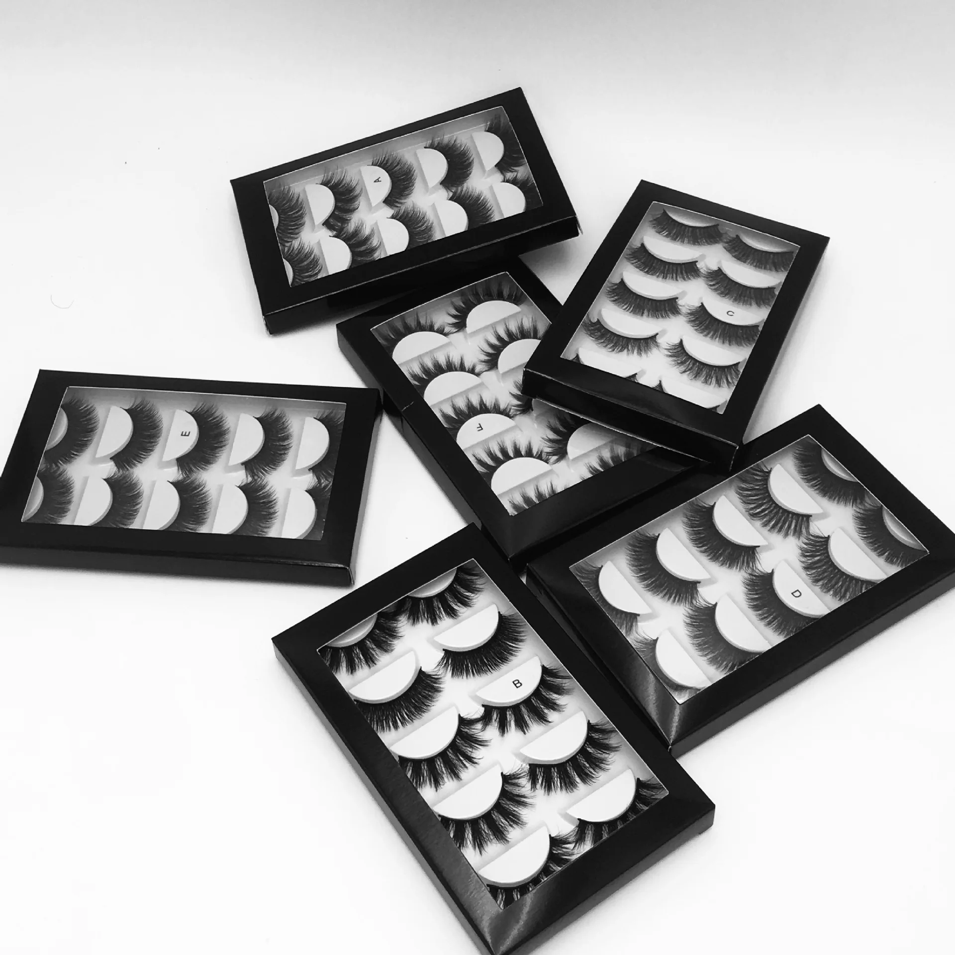 5 пар искусственной 3D норковые ресницы полоски 5d объемных 3d натуральный ресницы серо-коричневого цвета с индивидуальные коробки из майки с короткими тонкими отдельные ресницы из шерсти норки