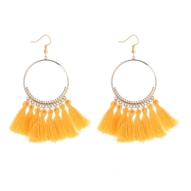 cjh008 Christmas Hoops Tassle Tassel Earrings Drop Fringe Earrings